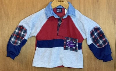 Suéter vintage de los 90 para niños pequeños 2T zona de remolque acento a cuadros  Foto 1 de 4