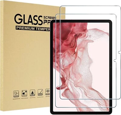 For Samsung Galaxy Tab S9 FE S8 Plus S7 A8 A9 Tempered Glass Screen Protectorx2 - Image 1 of 4
