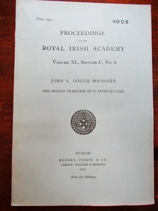 1932 Meissner, John. The British Tradition of S. Patrick's Life - Foto 1 di 1