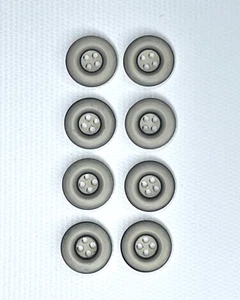 VTG Gray Plastic Buttons 5/8" Set of 8 Sew Through 1930s–50s Raised Edge - Picture 1 of 5