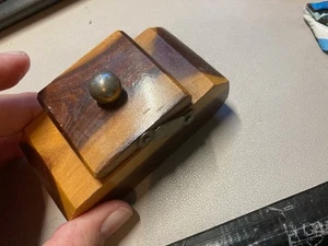 Treen Wooden Table Lighter Casing, without lighter Vintage 1970s MCM Restore - Picture 1 of 9