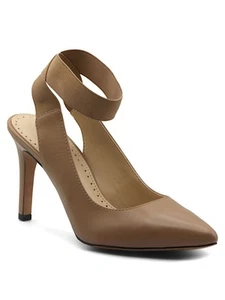 ADRIENNE VITTADINI Womens Brown Niverna Pointed Toe Slip On Leather Pumps 8 M - Picture 1 of 6