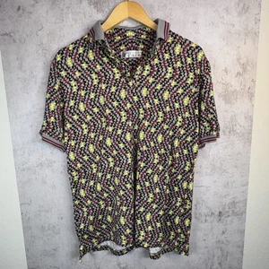 Polo uomo Devil Buffalo taglia large unica colorata geometrica slim top - Foto 1 di 9