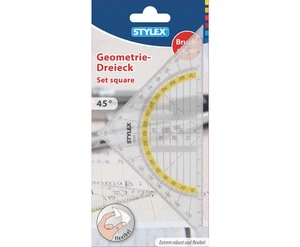 5x Stylex Geometrie Dreieck biegsam 16 cm klar transparent Gradskala farbig - Bild 1 von 2