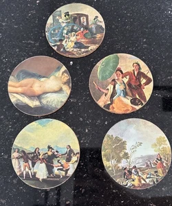 Fine Art Coasters Paintings Francisco Goya (5) Cork Backing Rococo Romanticism - Picture 1 of 9