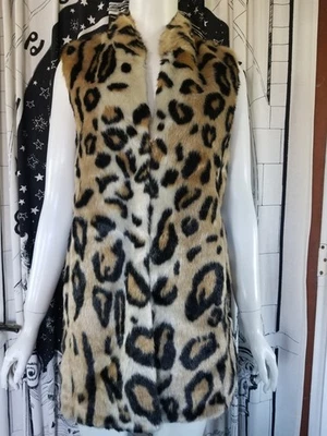 FABULOUS FURS Donna Salyers Mujer Imitación Piel Chaleco Largo Leopardo Gato Grande Nuevo sin Etiquetas talla M Foto 1 de 4