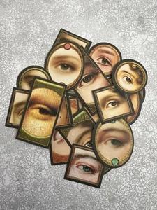 Set of 23 Vintage Haunted Creepy Eye Photos Stickers Scrapbooking - Picture 1 of 7