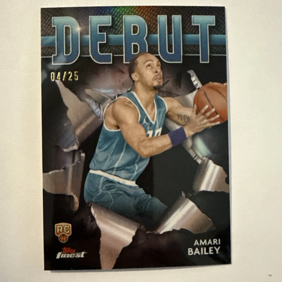 2023-24 Finest Amari Bailey Debut Black Refractor  #D28 Rookie RC /25 - Image 1 of 4