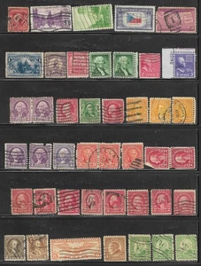 43 Old USA US Postage Stamps for Scrapbook Arts Paper Crafts Collage Decoupage - Picture 1 of 1