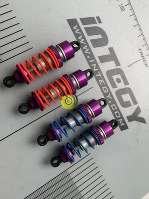 HPI THREADED SHOCK SET WITH PURPLE COLLAR AND PERCHES NITRO RS4 SUPER MINI PRO 2 - Image 1 of 4