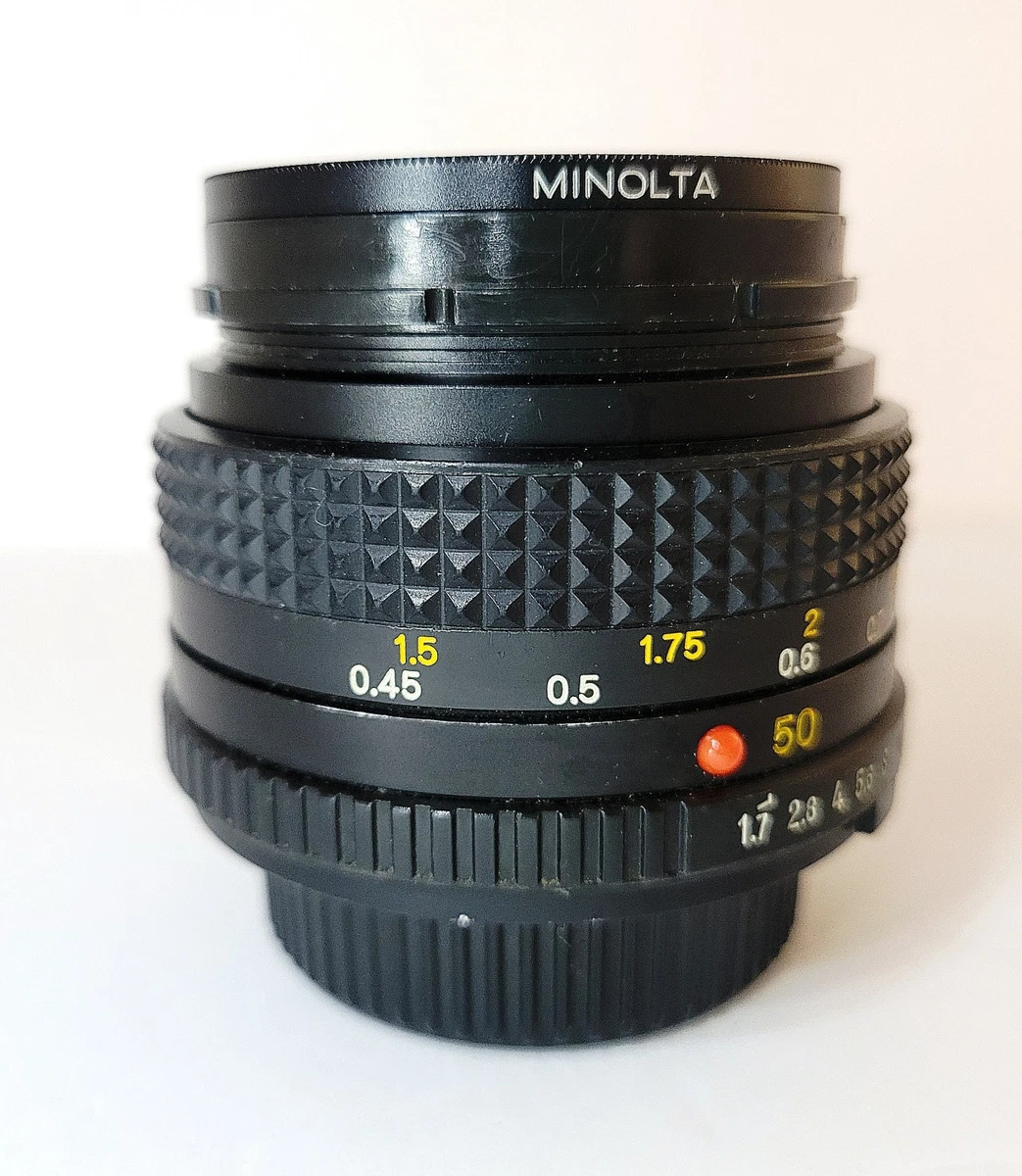 Minolta MD Camera Lenses 50mm Focal f/1.7 Maximum Aperture for