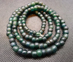 60cm Perles Verre Ancien Collier Bijou Asie Birmanie Antique Glass Trade Bead - Picture 1 of 3