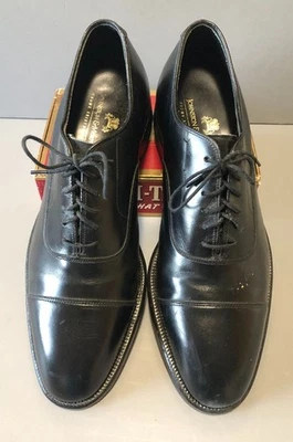 SAPATOS SOCIAIS OXFORD MASCULINOS PRETO JOHNSTON MURPHY COROA ARISTOCRAFT BIQUEIRA TAMANHO 10 - Imagem 1 de 4