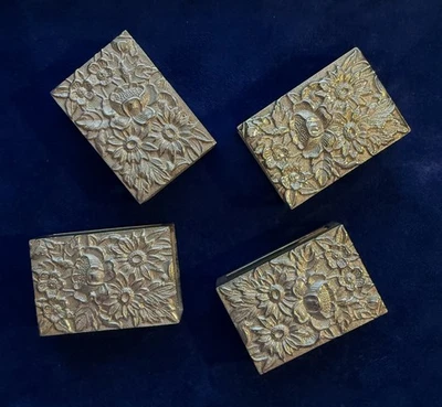 复古 S. KIRK & SON 纯银复制品火柴盒支架,(4 件套),#90F — 第 1/4 张图片