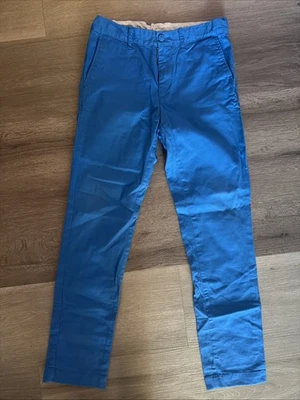 Pantalones chinos elásticos ajustados azules cintura ajustable J.Crew Kids 16 Foto 1 de 4