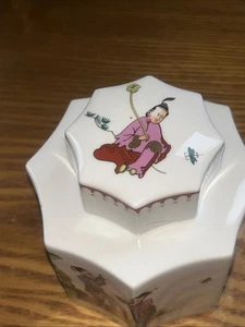 Carrito de té Royal Worcester festoneado hexagonal Royal Worcester. Jardín Oriental - Imagen 1 de 11