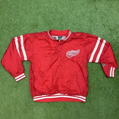Chaqueta cortavientos pulóver vintage años 80 Detroit Red Wings talla XL Foto 1 de 4