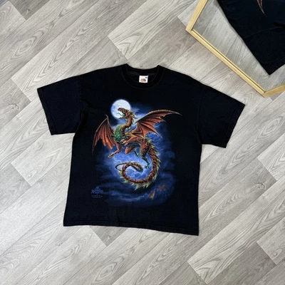 Camiseta De Colección Dragon Alchemy Gótica Años 90 Negra Gráfica Foto 1 de 4