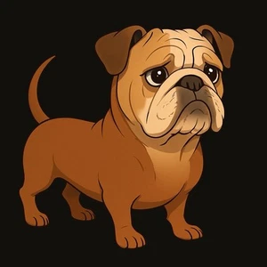 #186 Weiner Bulldog print 10”x10” Gallery Wrapped. Ready To Hang. - Picture 1 of 3