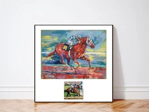 Sekretariat Kentucky Derby SIGNIERT von Turcutt Echtheitszertifikat 32 Zoll Höhe x 28 Zoll Breite war 1.995 $ jetzt 595 $ - Bild 1 von 19