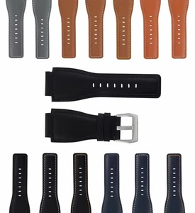 24MM SMOOTH LEATHER WATCH BAND STRAP FOR BELL ROSS BR-01-BR-03 SILVER BUCKLE - Picture 1 of 70