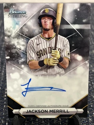 2023 Bowman Sterling Prospect Auto Jackson Merrill #PA-JML - Image 1 of 4