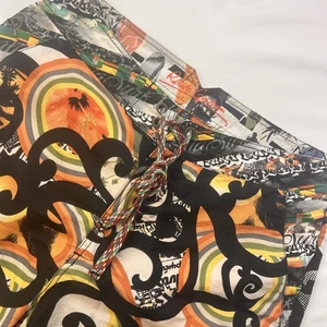 Robert Graham Men Black Orange Wiggles Nylon Swim Trunks 32 NWoT - Picture 1 of 9