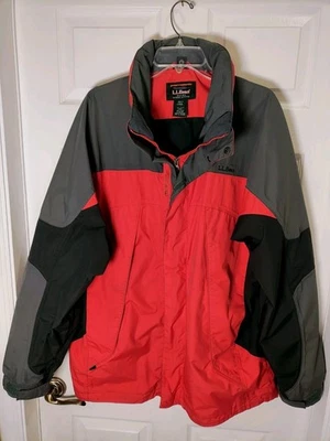 Vintage LL BEAN Men's Tall L Red Fall/Winter Classic Jacket Snowboard Hood Zip - Image 1 of 4