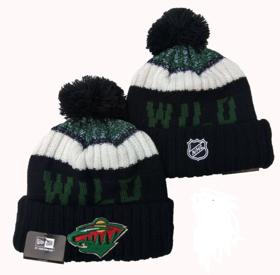 正品 New Era MINNESOTA WILD NHL 羊毛衬里针织无檐帽免运费 — 第 1/1 张图片