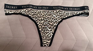 Tanga de algodón con estampado de leopardo Victoria's Secret ~ Talla MEDIANA ~ ¡NUEVA CON ETIQUETAS! - Imagen 1 de 4