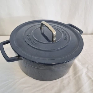 Martha Stewart emailliertes Gusseisen 6 Quart Runder Dutch Oven/Kasserolle blau schwer - Bild 1 von 6