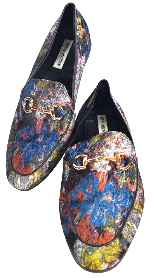 Steve Madden Mocasines Mujer Multicolor Floral Tapiz Horsebit Zapatos Sin Cordones Foto 1 de 4