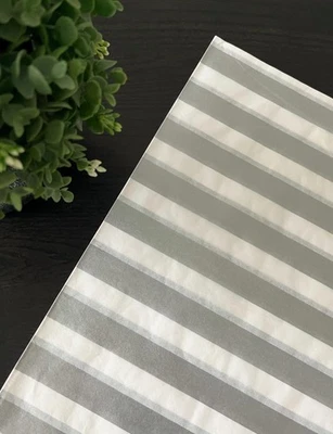 SILVER METALLIC STRIPES Design Tissue Paper Sheet Choose Size & Package Amount - Image 1 of 4