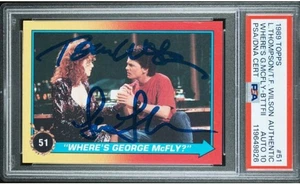 1989 Topps Lea Thompson Tom Wilson Signed Back to the Future II Card PSA/DNA 10 - Picture 1 of 5