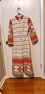 Vintage Sears The Fashion Place Woman Long Bath Robe Sz S Multicolors - Picture 1 of 12