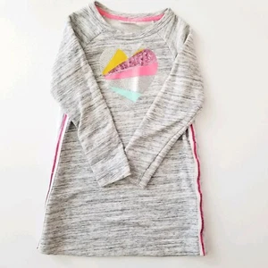 Cat & Jack Target Girls Dress Tunic Size 6 Heart Sequin Stripes - Picture 1 of 4