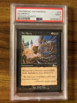 MTG✨NO MERCY✨Urza’s Legacy PSA 9 MINT RARE Enchantment M. TEDIN ART Low POP ! - Image 1 of 4