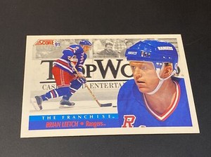 Brian Leetch 1991-92 Score American #333 Hockey New York Rangers  