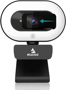 NexiGo StreamCam N930E avec Logiciel, Webcam 1080P avec Ring Light et Privacy C - Photo 1/7