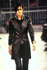 Ann Demeulemeester Vintage 1990s Runway Black Leather Blazer Coat • FR 42 US 10 - Picture 1 of 13