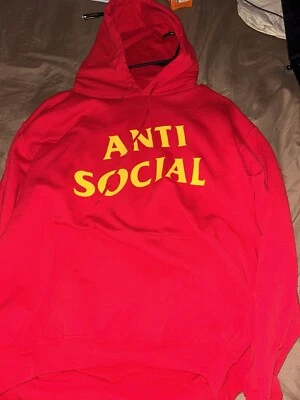 Sudadera con Capucha Anti Social Club Roja Anti Frontal Social Club Espalda Nueva Hombres L Foto 1 de 4