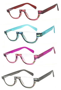 1 or 2 Pair Half Moon Small Colorful Frame Full Lens Reading Glasses Readers - Picture 1 of 14