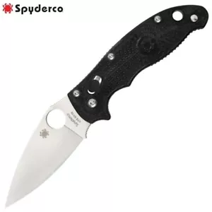 Spyderco Manix 2 CQI Lightweight BD1N Satin Plain Blade Black FRCP C101PBK2 - Picture 1 of 3