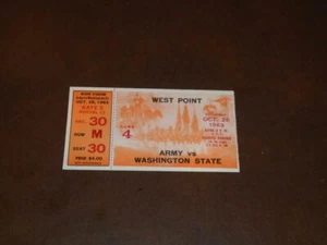 1963 WASHINGTON STATE AT ARMY COLLEGE FOOTBALL TICKET STUB NR MINT - Picture 1 of 2