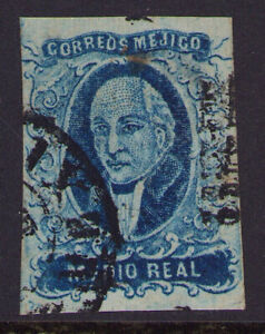 dk01 Mexico #1 1/2R Mexico Very Fine for issue, est doubled overprint