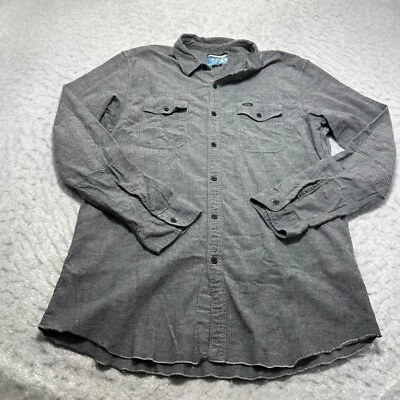 Camisa RVCA Julian Davidson Botón Gris Lavado Manga Larga Para Hombre Talla Extra Grande Foto 1 de 4
