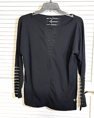 Camisa Betsey Johnson Performance negra recortada ropa deportiva pequeña mujer usada en excelente estado Foto 1 de 4