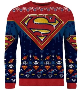 DC Comics Superman: Man of Festivities Ugly Christmas Sweater, Size XL - Bild 1 von 6