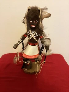 Kachina Doll Brown Buffalo Signed Larraine Walker - Picture 1 of 5
