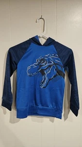 Jumping Beans Boys Blue Hoodie With Dinosaur Size 8 - Picture 1 of 3